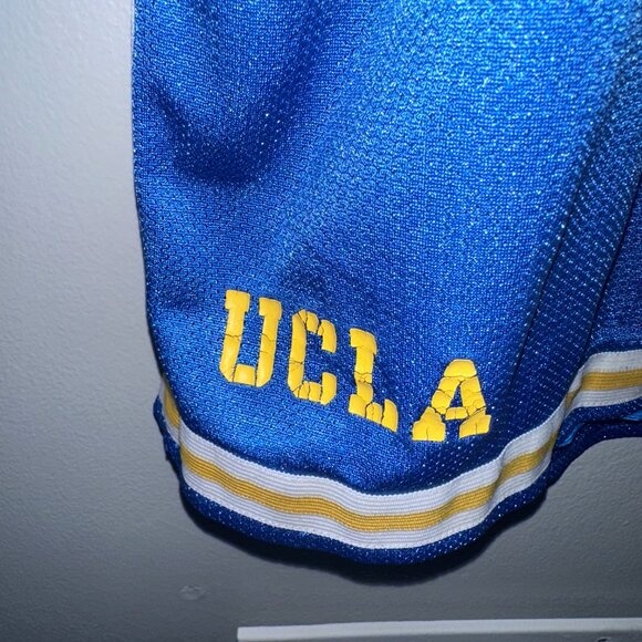 Adidas Vintage UCLA Blue Basketball Shorts with Yellow and White Accents - Picture 4 of 6
